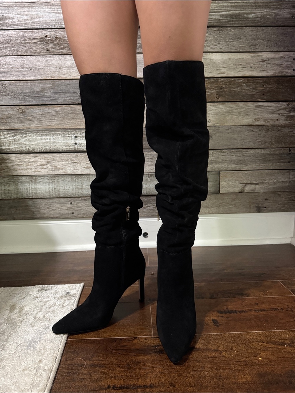 Jessica Simpson Black Over-The-Knee Slouch Suede Boots